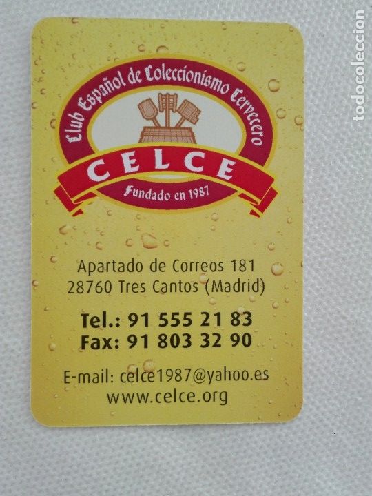 Collectables Calendars: calendario bolsillo 2016 - CELCE - CERVEZA