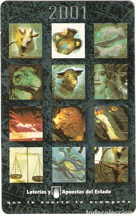 Collectionnisme Calendriers: CALENDARIO LOTERIA NACIONAL 2001