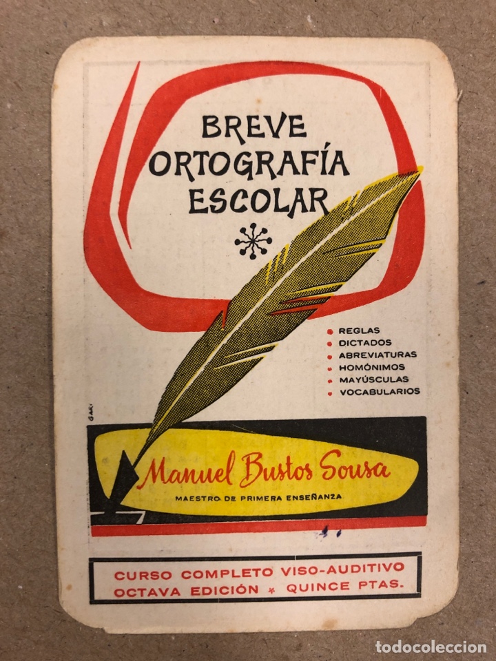 Collezionismo Calendari: BREVE ORTOGRAF&Iacute;A ESCOLAR (MANUEL BUSTOS SOUZA). CALENDARIO PUBLICITARIO DEL A&Ntilde;O 1965.