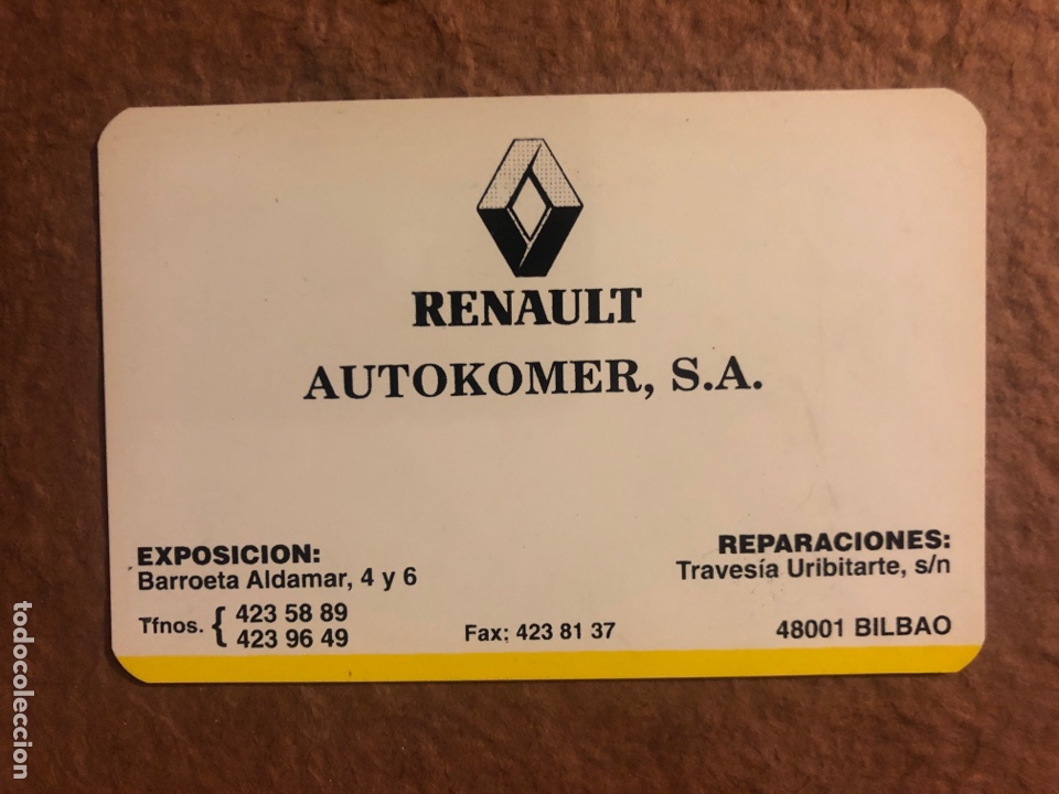Sammeln von Kalendern: RENAULT AUTOKOMER, S.A. (BILBAO). CALENDARIO PUBLICITARIO DEL A&Ntilde;O 1994. 6,7 x 9,7 Cms.