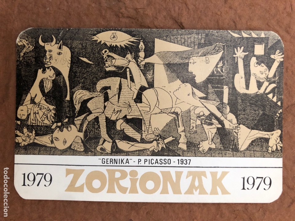 Sammeln von Kalendern: PORCELANAS REMAP. CALENDARIO PUBLICITARIO DEL A&Ntilde;O 1979. GUERNICA DE PICASSO. 6 x 9,5 Cms.