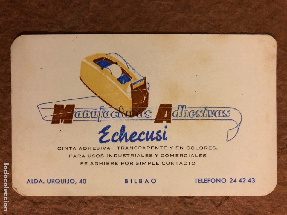 Sammeln von Kalendern: MANUFACTURAS ADHESIVAS ECHECUSI (BILBAO). CALENDARIO PUBLICITARIO DEL A&Ntilde;O 1966. 6,3 x 10,5 Cms.