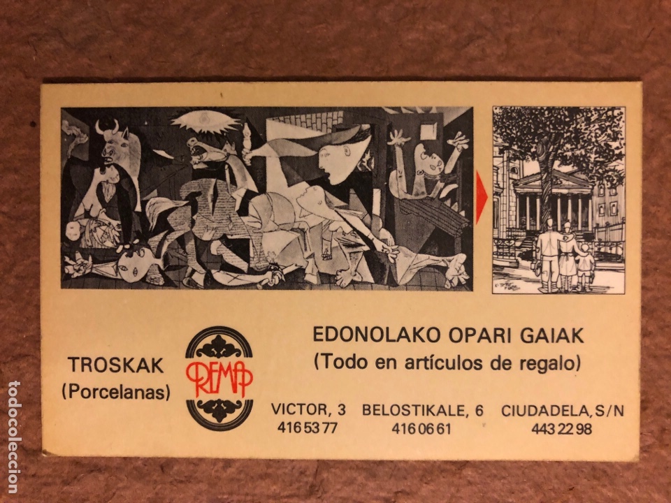 Sammeln von Kalendern: PORCELANAS REMAP. CALENDARIO PUBLICITARIO DEL A&Ntilde;O 1982. 6,3 x 10 Cms.