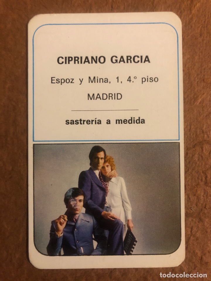 Collectionnisme Calendriers: SASTRER&Iacute;A A MEDIDA CIPRIANO GARC&Iacute;A (MADRID). CALENDARIO PUBLICITARIO DEL A&Ntilde;O 1972. 6,2 x 10,2 Cms.
