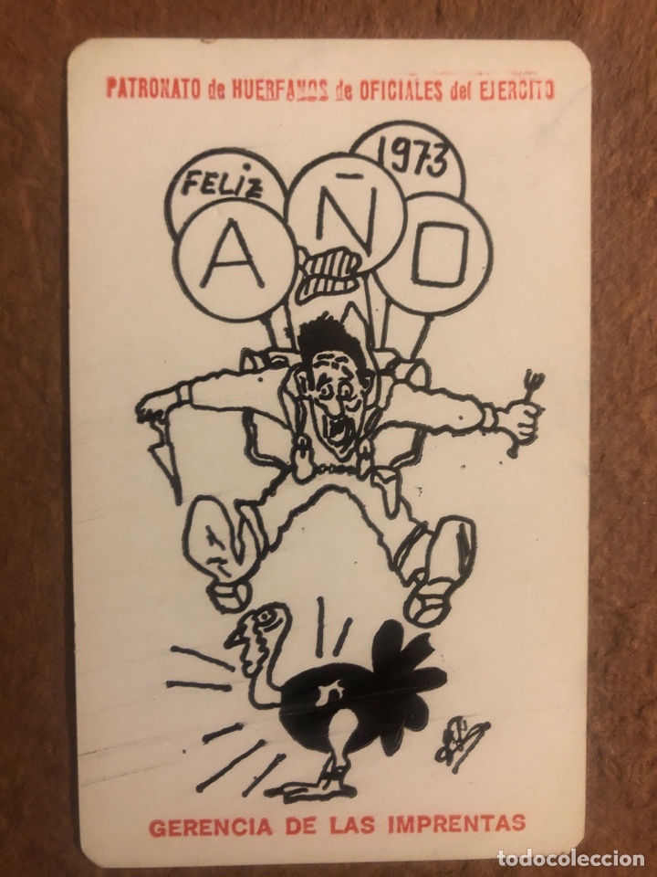 Collectionnisme Calendriers: PATRONATO DE HU&Eacute;RFANOS DE OFICIALES DEL EJ&Eacute;RCITO. CALENDARIO PUBLICITARIO DEL A&Ntilde;O 1973