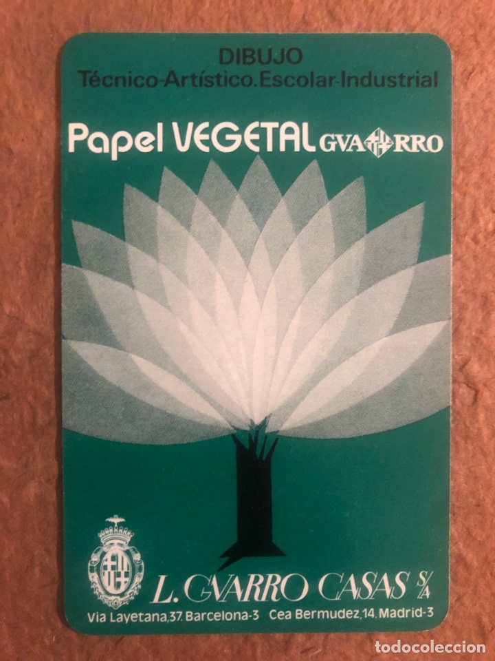 Coleccionismo calendarios: PAPEL VEGETAL L. GVARRO CASAS. CALENDARIO FOURNIER DEL A&Ntilde;O 1976. 6,2 x 9,5 Cms.