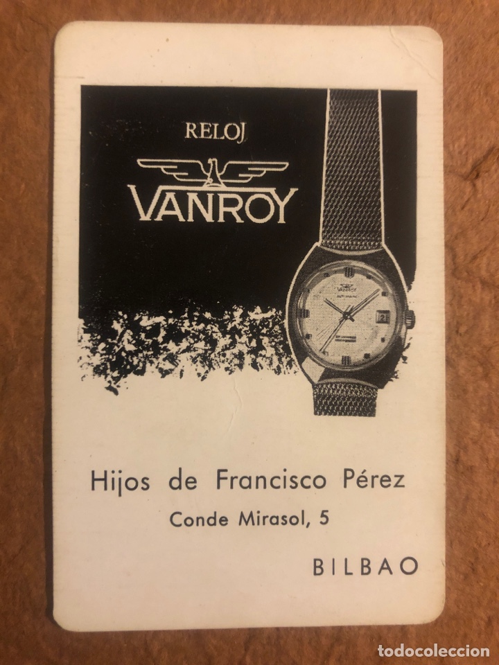 Coleccionismo calendarios: RELOJ VANROY. CALENDARIO PUBLICITARIO DEL A&Ntilde;O 1969 HIJOS DE FRANCISCO P&Eacute;REZ (BILBAO). 6,2 x 9,5 Cms.