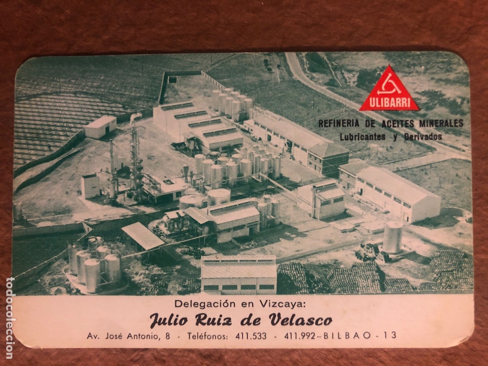 Collectionnisme Calendriers: ULIBARRI, REFINER&Iacute;A DE ACEITES MINERALES, LUBRICANTES Y DERIVADOS. CALENDARIO DE 1971. DELEGACI&Oacute;N VI