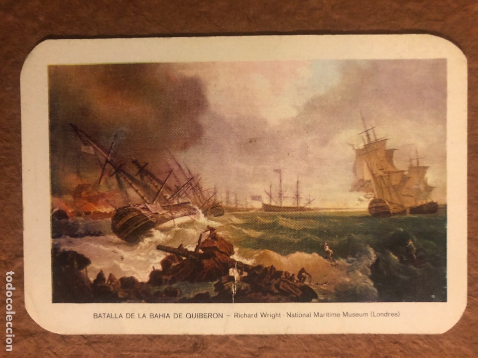 Collectionnisme Calendriers: LEJ&Iacute;A GUERRERO. CALENDARIO PUBLICITARIO DEL A&Ntilde;O 1973. BATALLA DE LA BAH&Iacute;A DE QUIBERON. 6,5 x 9,5 cms