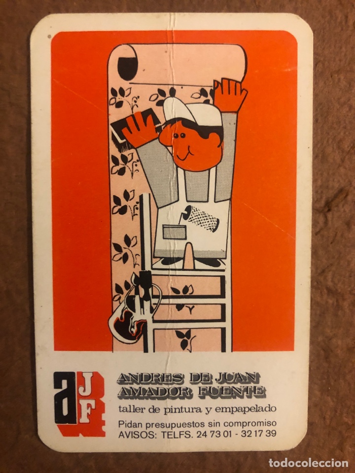 Collectionnisme Calendriers: ANDR&Eacute;S DE JUAN Y AMADOR FUENTE TALLER DE PINTURA. CALENDARIO PUBLICITARIO DEL A&Ntilde;O 1972. 6,5 x 9 Cms.
