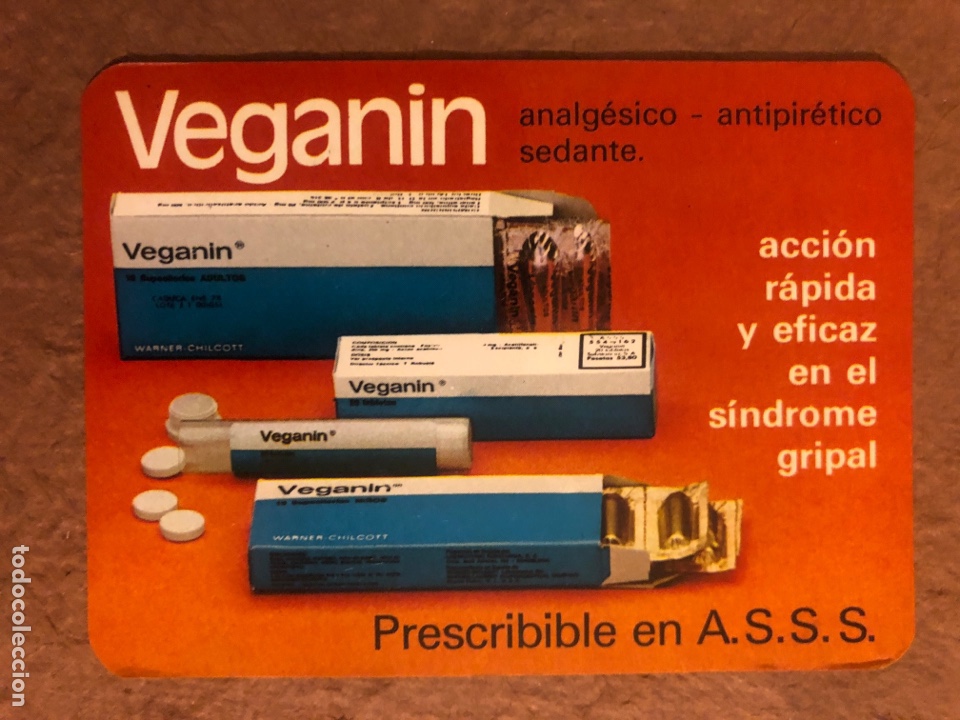 Coleccionismo calendarios: VEGANIN (ANALG&Eacute;SICO, ANTIPIR&Eacute;TICO, SEDANTE). CALENDARIO PUBLICITARIO DEL A&Ntilde;O 1973. 7 x 9,5 Cms.