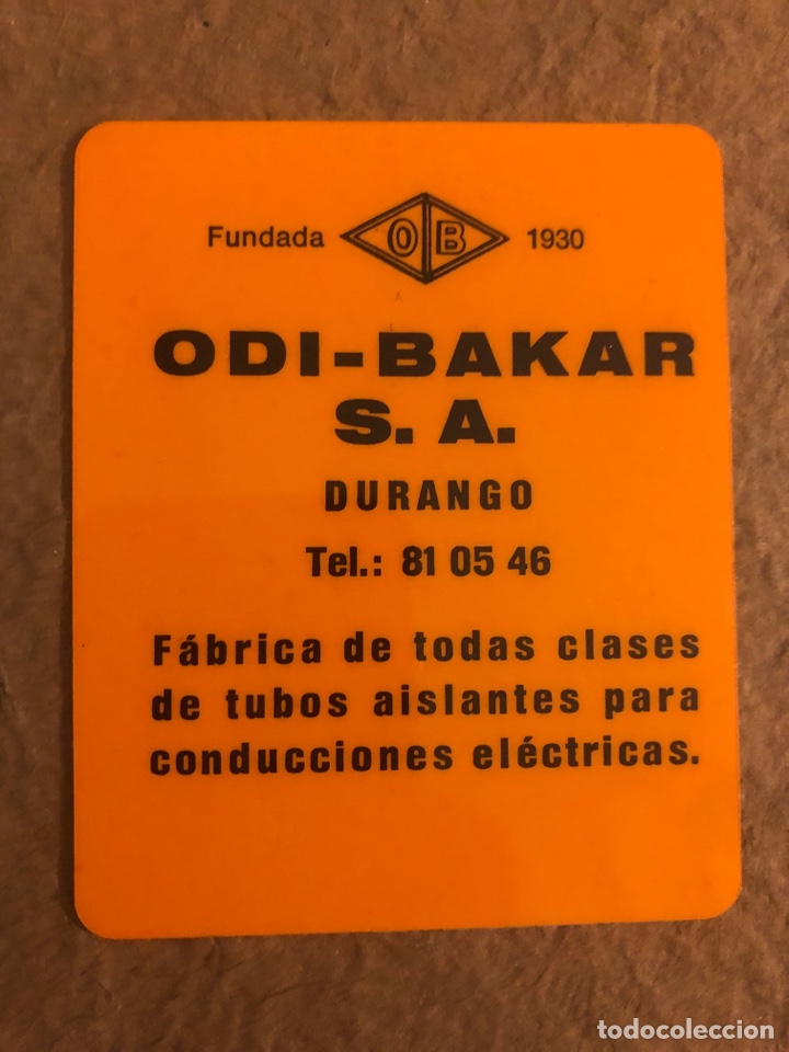 Collectionnisme Calendriers: ODI-BAKAR (DURANGO). CALENDARIO PUBLICITARIO DEL A&Ntilde;O 1975. PLASTIFICADO. 6,5 x 8 Cms.