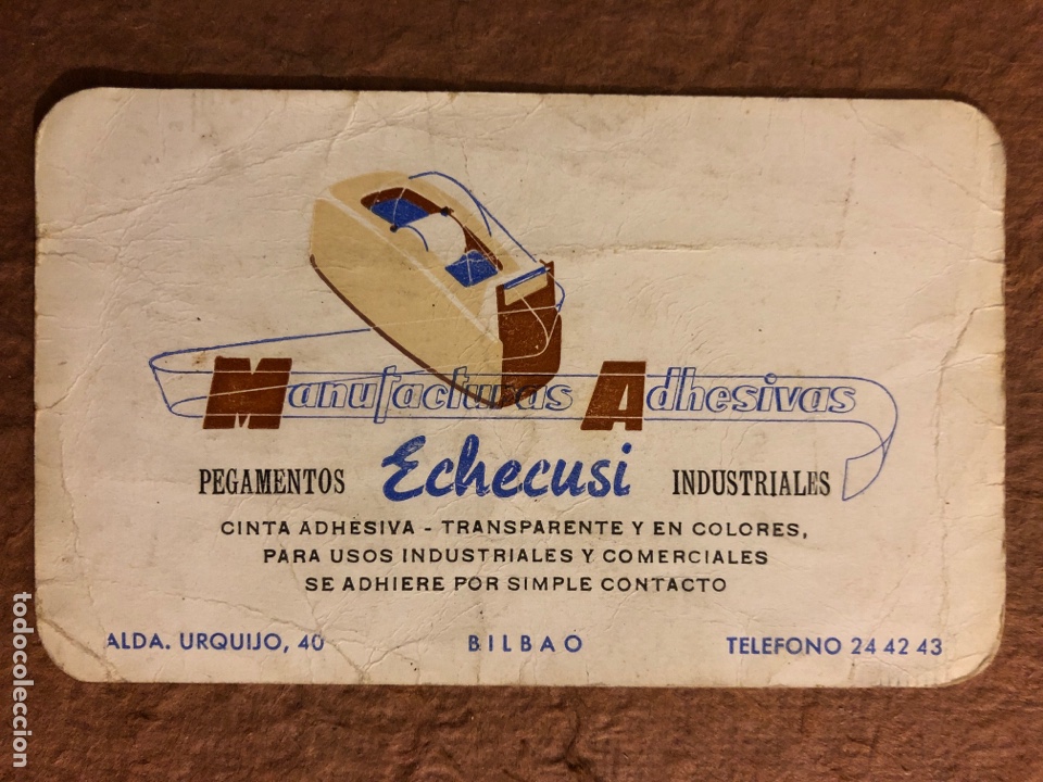 Collezionismo Calendari: MANUFACTURAS ADHESIVAS ECHECUSI (BILBAO). CALENDARIO PUBLICITARIO DEL A&Ntilde;O 1965. 6,3 x 10,5 Cms