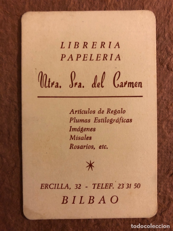 Sammeln von Kalendern: LIBRER&Iacute;A PAPELER&Iacute;A NTRA. SRA. DEL CARMEN (BILBAO). CALENDARIO PUBLICITARIO DE 1964