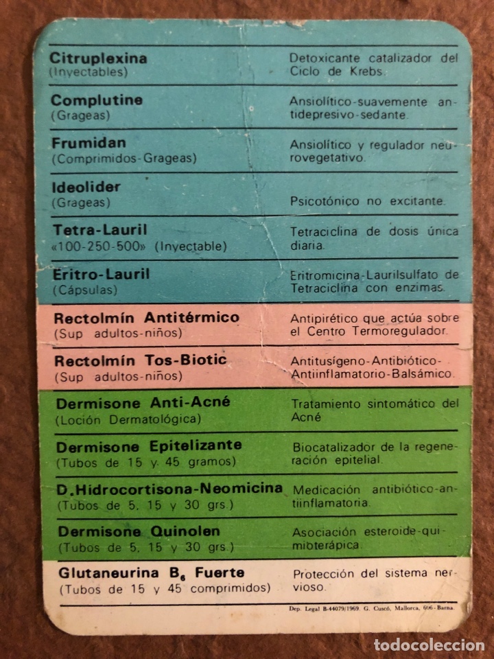 Collezionismo Calendari: LABORATORIOS FRUMTOST S.A. CALENDARIO PUBLICITARIO DEL A&Ntilde;O 1970. 7,3 x 10,3 Cms.