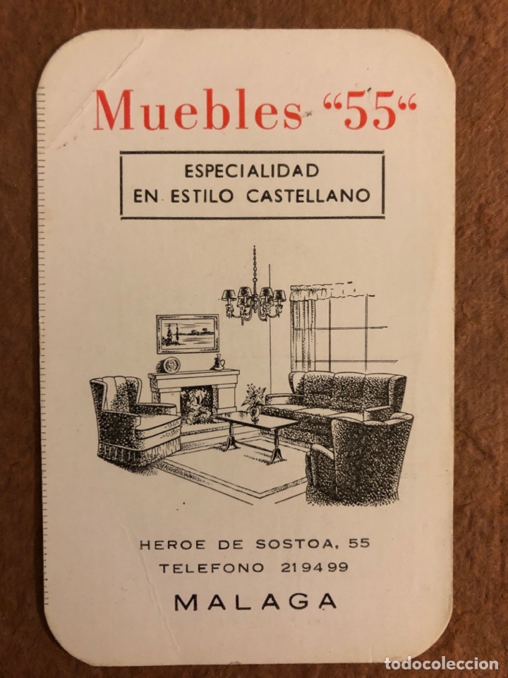 Sammeln von Kalendern: MUEBLES 55 (M&Aacute;LAGA). CALENDARIO PUBLICITARIO DEL A&Ntilde;O 1973. 6,5 x 10 Cms.