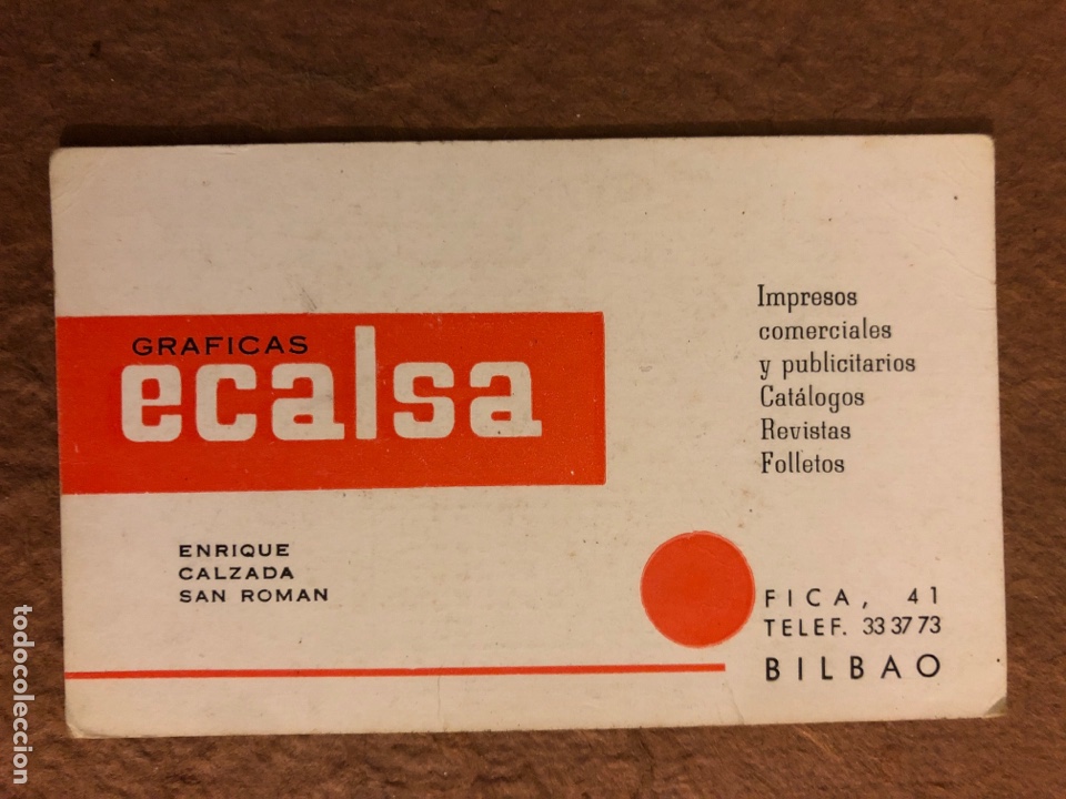 Coleccionismo calendarios: GR&Aacute;FICAS ECALSA (BILBAO). CALENDARIO PUBLICITARIO DEL A&Ntilde;O 1970. 6,3 x 9,5 Cms.