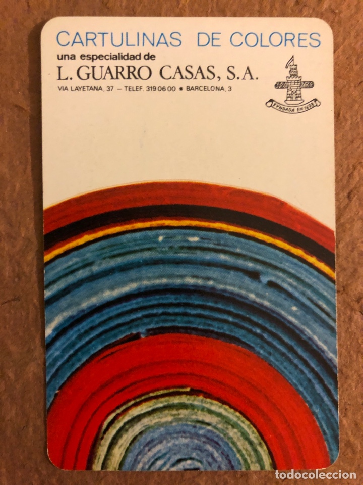 Coleccionismo calendarios: CARTULINAS DE COLORES L. GVARRO CASAS S.A. CALENDARIO FOURNIER DEL A&Ntilde;O 1972. 6 x 9,5 Cms.