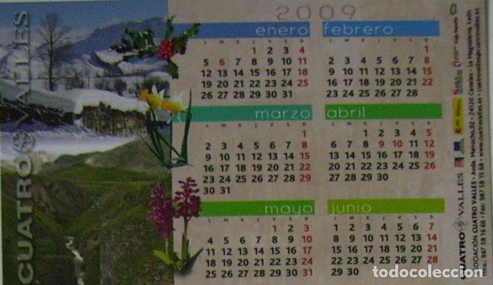 Sammeln von Kalendern: CALENDARIO CUATRO VALLES 2009