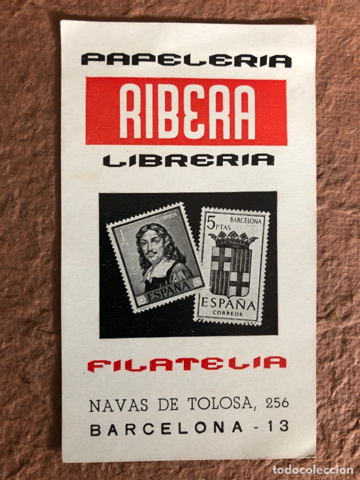 Sammeln von Kalendern: RIBERA PAPELER&Iacute;A LIBRER&Iacute;A FILATELIA (BARCELONA). CALENDARIO PUBLICITARIO DE 1968. 7,1 x 12,3 Cms.
