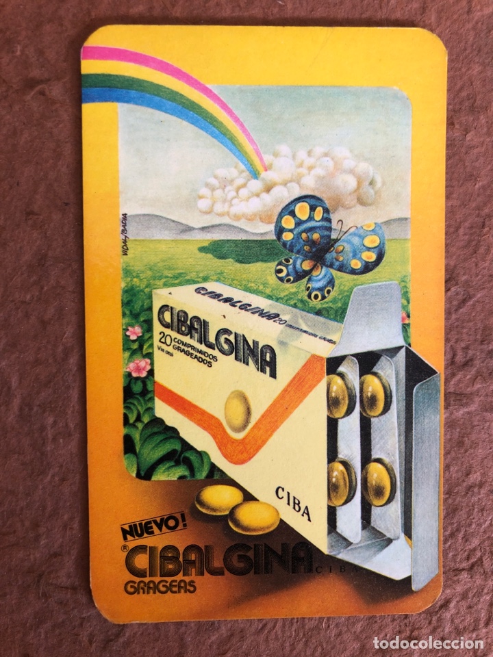 Sammeln von Kalendern: NUEVO CIBALGINA GRAGEAS. CALENDARIO PUBLICITARIO DEL A&Ntilde;O 1976 y AVANCE 1977. 6,7 x 11 Cms.