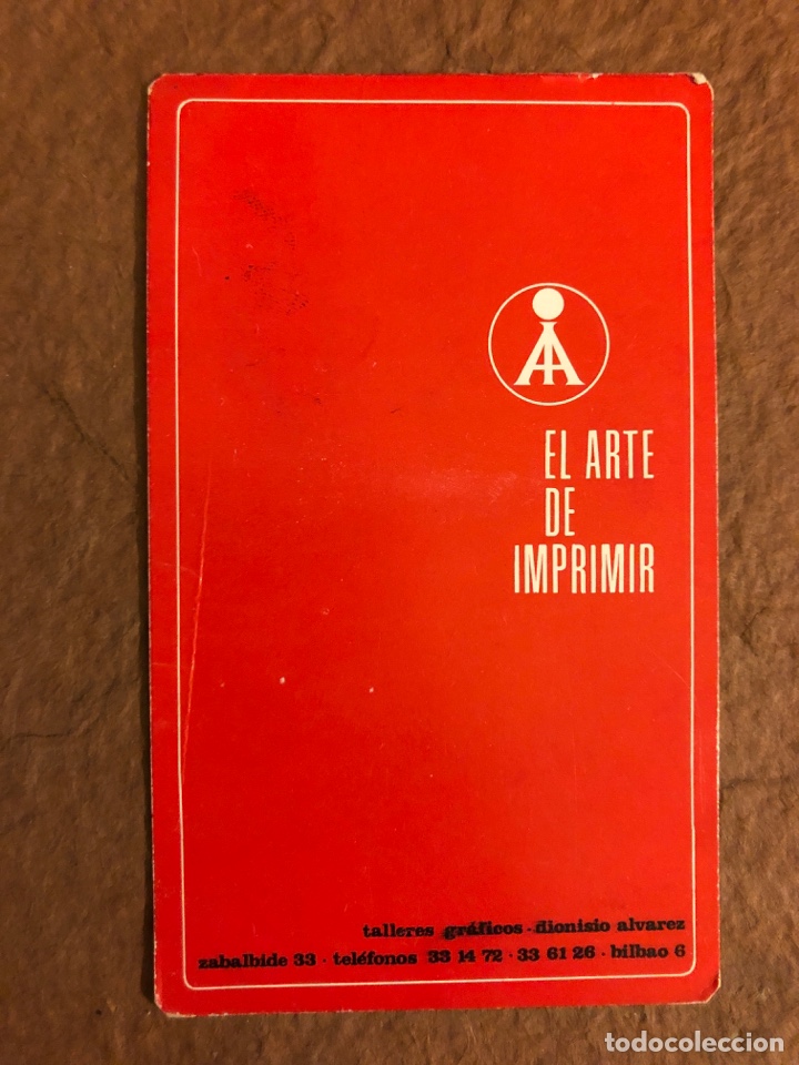Collectables Calendars: TALLERES GR&Aacute;FICOS DIONISIO &Aacute;LVAREZ (BILBAO). CALENDARIO PUBLICITARIO DEL A&Ntilde;O 1970. 6,6 x 10,8 Cms.