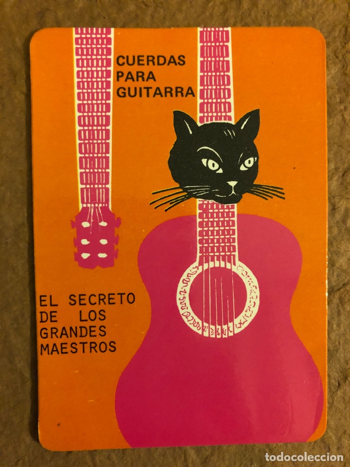Collectables Calendars: CUERDAS Y P&Uacute;AS PARA GUITARRA GATO NEGRO. CALENDARIO PUBLICITARIO DEL A&Ntilde;O 1984. 6,6 x 9,6 Cms.