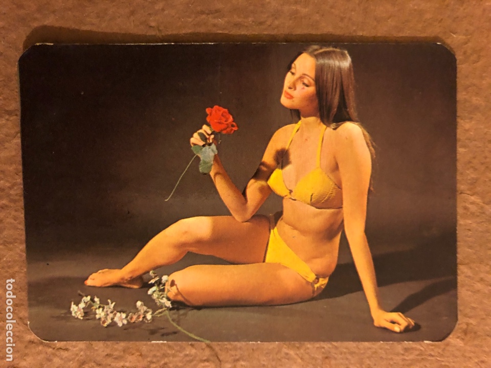 Collectables Calendars: JOYER&Iacute;A ROALDO (BASAURI). CALENDARIO PUBLICITARIO DEL A&Ntilde;O 1975. CHICA BIKINI. 6,8 x 9,8 Cms.
