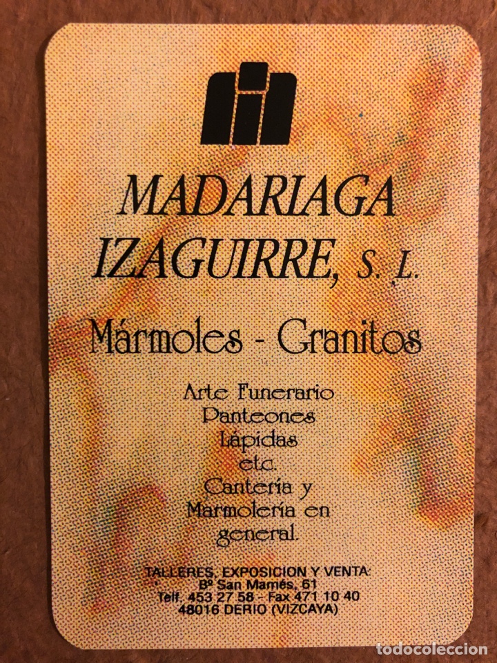 Collectables Calendars: MADARIAGA IZAGUIRRE, S.L. M&Aacute;RMOLES - GRANITOS (DERIO). CALENDARIO PUBLICITARIO DE 1984.