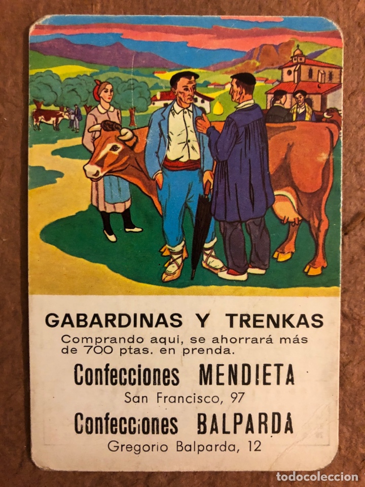 Coleccionismo calendarios: GABARDINAS Y TRENKAS. CONFECCIONES MENDIETA Y BALDARDA (BILBAO). CALENDARIO DE 1974