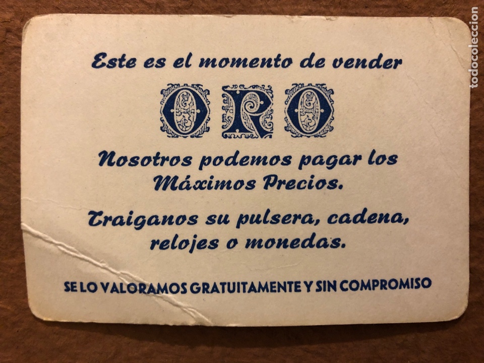 Collezionismo Calendari: GEMA COMPRO ORO (BARACALDO Y BILBAO). CALENDARIO PUBLICITARIO DEL A&Ntilde;O 1981. 6,8 x 9,8 Cms.
