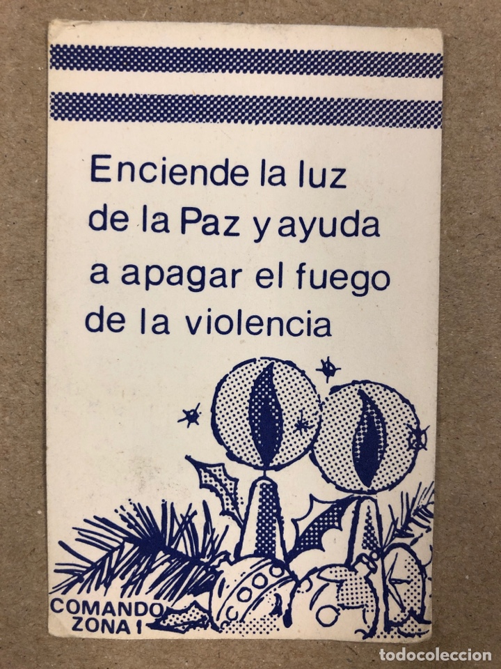 Colecionismo Calend&aacute;rios: CONSTRUYAMOS LA ARGENTINA CON ESFUERZO Y EN PAZ. CALENDARIO POL&Iacute;TICO DE 1978 DEL COMANDO ZONA 1
