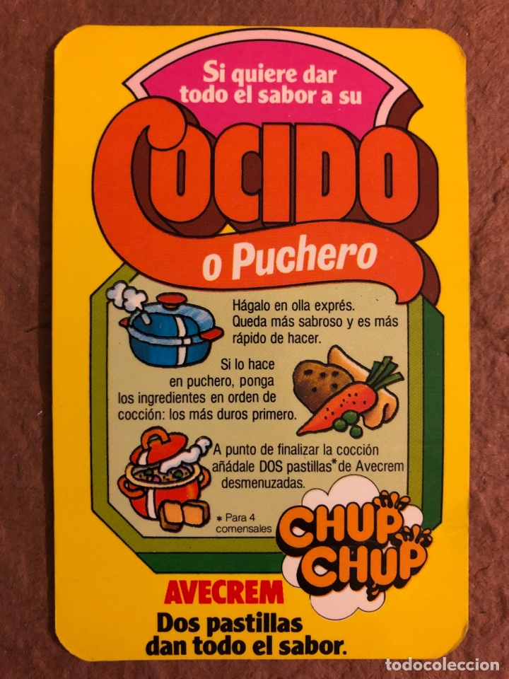 Coleccionismo calendarios: AVECREM, COCICO O PUCHERO. CALENDARIO PUBLICITARIO DEL A&Ntilde;O 1979. 6,5 x 10 Cms.