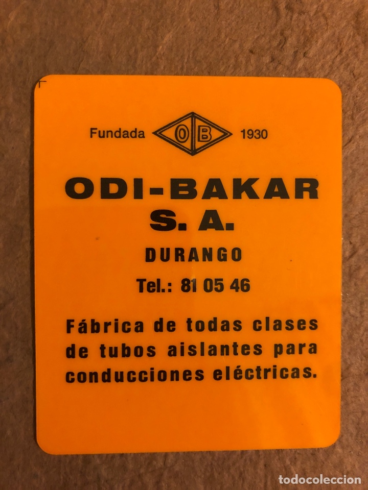 Collezionismo Calendari: ODI-BAKAR (DURANGO). CALENDARIO PUBLICITARIO DEL A&Ntilde;O 1973. PLASTIFICADO. 6,5 x 8 Cms.