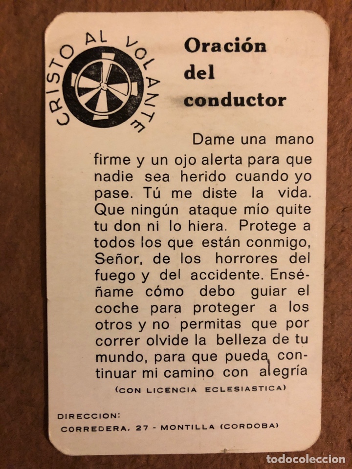 Sammeln von Kalendern: CRISTO AL VOLANTE - ORACI&Oacute;N DEL CONDUCTOR. CALENDARIO RELIGIOSO DE 1971. 6,4 x 10,2 Cms.