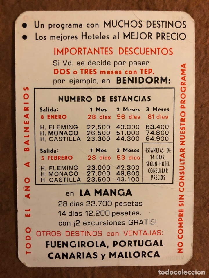 Coleccionismo calendarios: VIAJES TEP (PAIS VASCO). CALENDARIO PUBLICITARIO DEL A&Ntilde;O 1983. 7 x 10 Cms.
