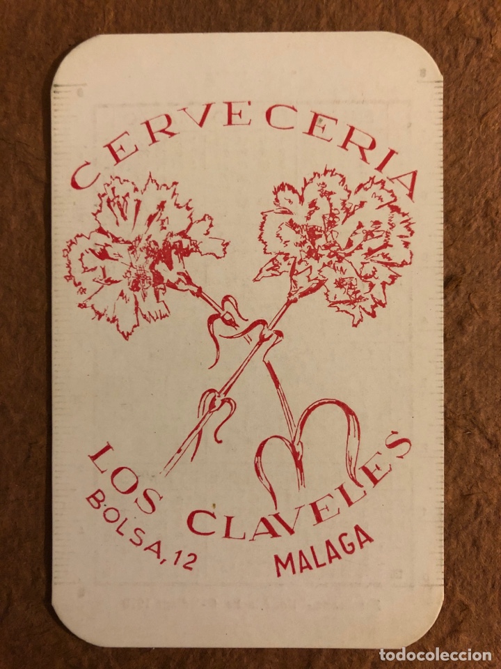 Sammeln von Kalendern: CERVECER&Iacute;A LOS CLAVELES (M&Aacute;LAGA). CALENDARIO PUBLICITARIO DEL A&Ntilde;O 1971.6,7 x 9,8 Cms.