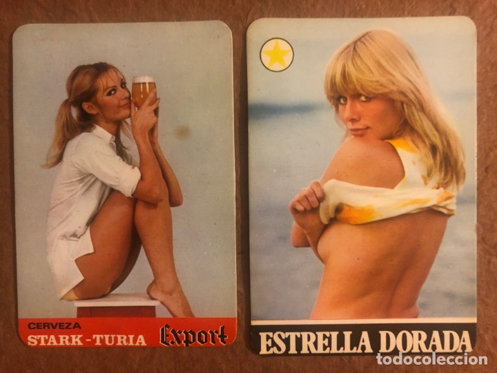 Colecionismo Calend&aacute;rios: CERVEZAS EL TURIA Y CERVEZAS DAMM. 2 CALENDARIOS PUBLICITARIOS DE 1973. 6,5 x 9,5 Cms.