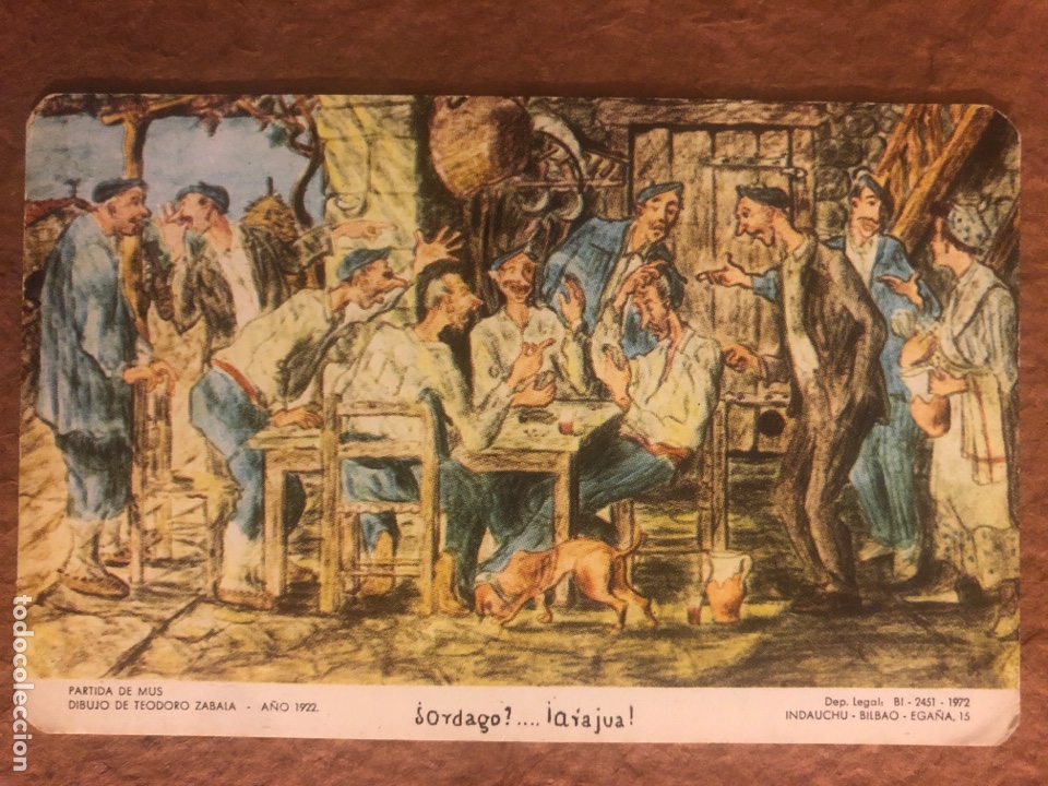 Sammeln von Kalendern: PARTIDA DE MUS, DIBUJO DE TEODORO ZABALA (1922). CALENDARIO PUBLICITARIO DE 1973. INDAUCHU IMPRENTA