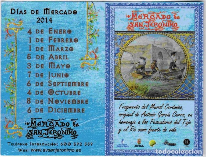 Sammeln von Kalendern: CALENDARIO MERCADO SAN JERONIMO 2014