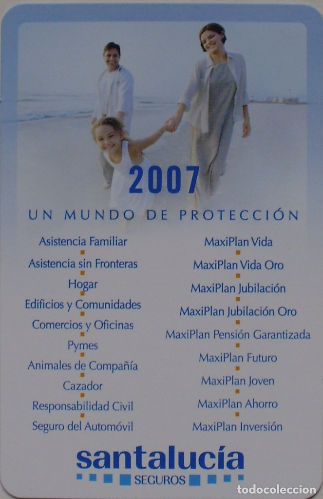 Coleccionismo Calendarios: CALENDARIO SEGUROS SANTA LUCIA 2007