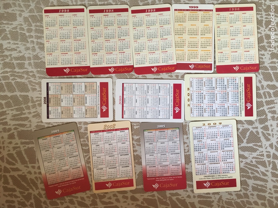 Colecionismo Calend&aacute;rios: Calendarios cajasur varios a&ntilde;os, doce