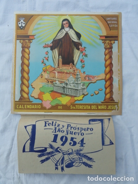 Coleccionismo calendarios: CALENDARIO Sta. TERESITA del NI&Ntilde;O JES&Uacute;S. A&Ntilde;O 1954. COMPLETO.