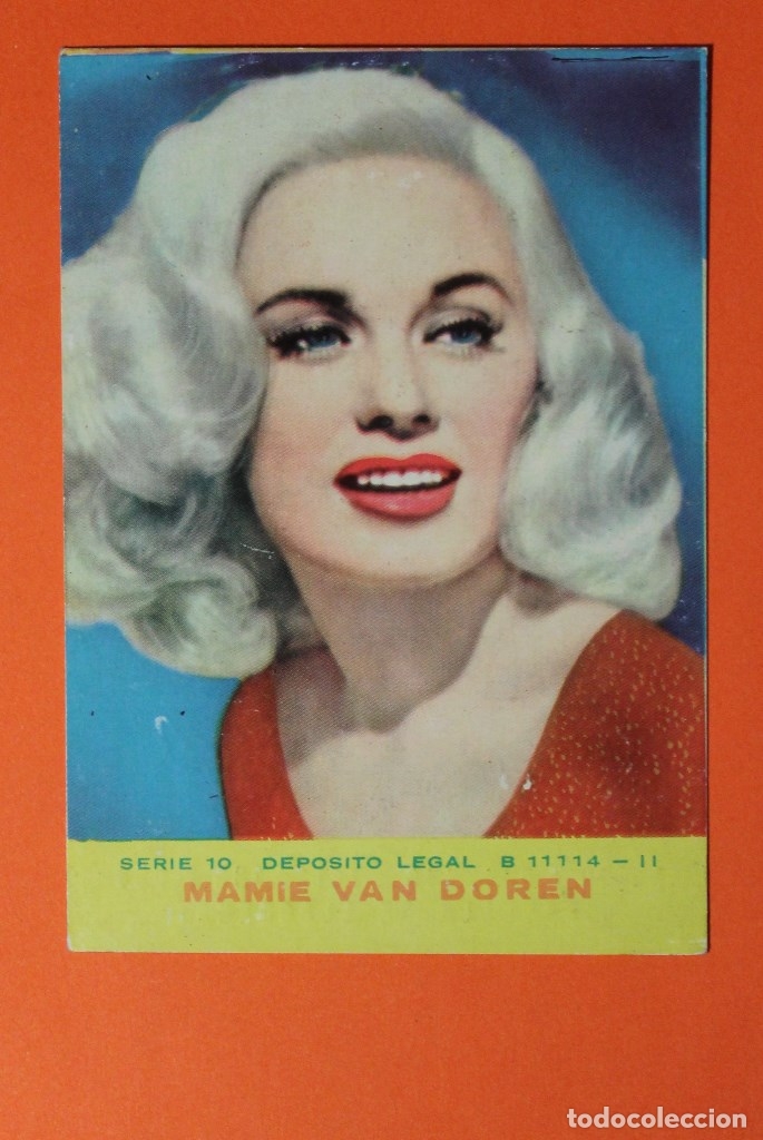 Colecionismo Calend&aacute;rios: CALENDARIO NO FOURNIER. CINE.ARTISTA MAMIE VAN DOREN. PUBLICIDAD DE CORNELLA. A&Ntilde;O 1961. SERIE 10.