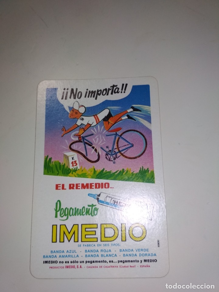 Coleccionismo calendarios: Calendario fournier de pegamento Imedio de 1976