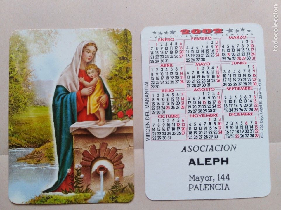 Calendario 2002 religi&oacute;n