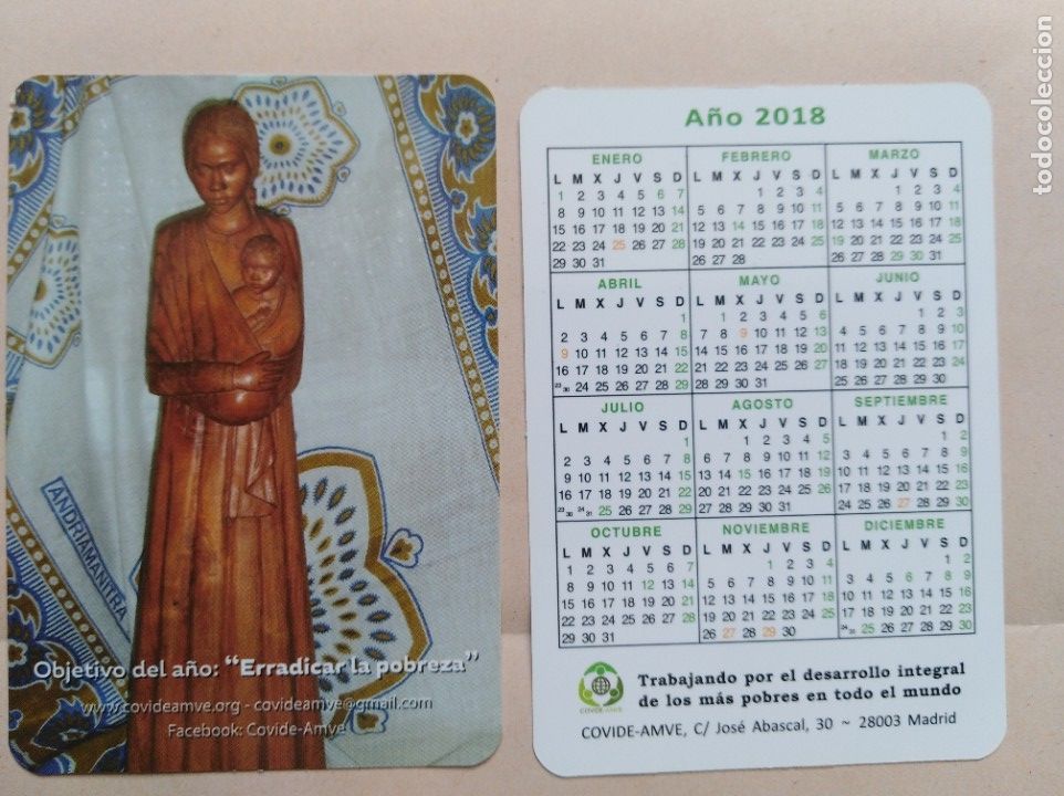 Calendario 2018 religi&oacute;n