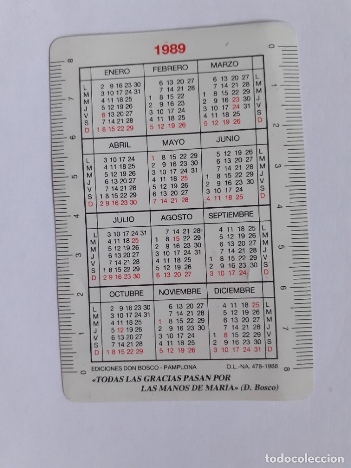 Calendario De Bolsillo 1989 Religioso Virge Comprar Calendarios Antiguos En Todocoleccion 1372