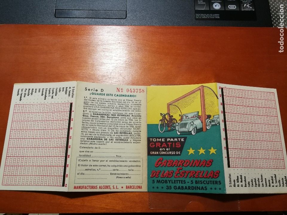 Coleccionismo Calendarios: Calendario liga, temporada 1955-56. Con anuncio de Gabardinas de las estrellas.