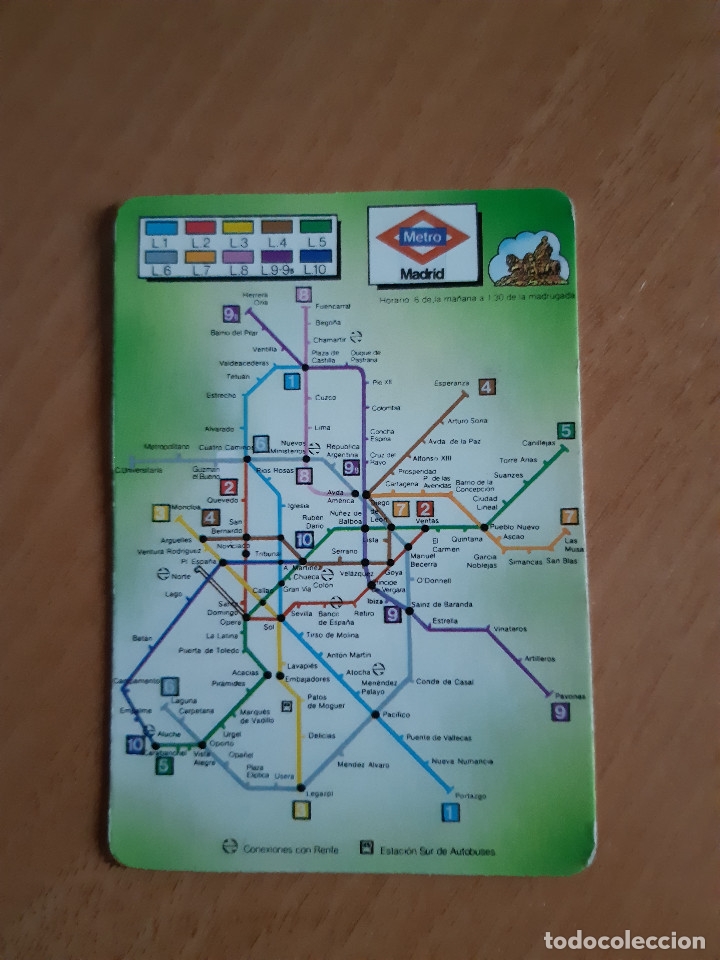Coleccionismo Calendarios: Calendario de bolsillo 1989. Plano Metro Madrid + publicidad